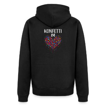 Carnival confetti in the heart of Shrovetide Carnival - Unisex Premium Organic Zip Hoodie - black - Back - Nico (187cm)