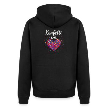 Carnival confetti in the heart of Shrovetide Carnival - Unisex Premium Organic Zip Hoodie - black - Back - Nico (187cm)