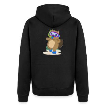 Plongée en apnéa avec plongeur de castor - Veste à capuche bio Premium Unisexe - noir - Dos - Nico (187cm)