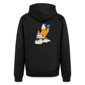 Fuchs Taucher Schwimmbrille Tauchen - Unisex Premium Bio Zip Hoodie - Schwarz - Hinten - Nico (187cm)