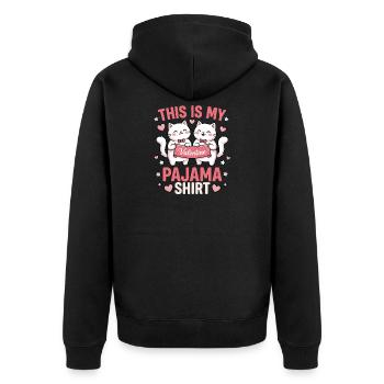 Voici mon t-shirt pyjama de la Saint-Valentin - Édition Chat - Veste à capuche bio Premium Unisexe - noir - Dos - Nico (187cm)