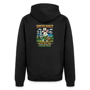Quest de Pâques Pixelbunny – Collecter des œufs 2026 - Veste à capuche bio Premium Unisexe - noir - Dos - Nico (187cm)