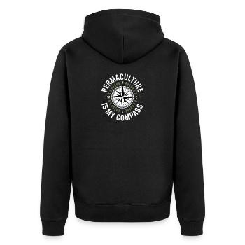 Permaculture philosophy of life for nature lovers - Unisex Premium Organic Zip Hoodie - black - Back - Nico (187cm)