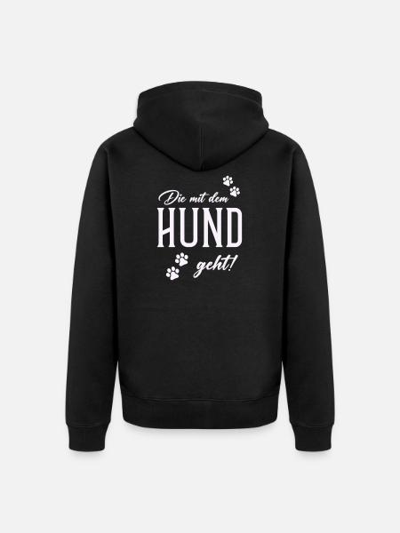 Dog and walking style - Unisex Premium Organic Zip Hoodie - black