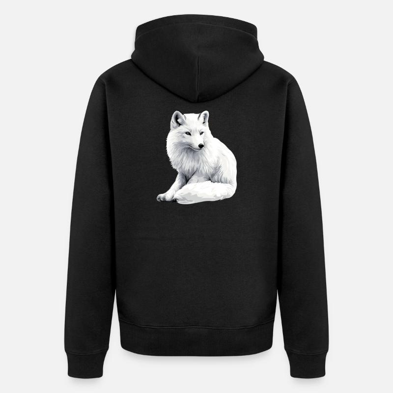 Renard des neiges - Veste à capuche bio Premium Unisexe - noir