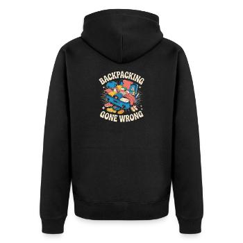World Trip présente : Les meilleurs voyages en randonnée - Veste à capuche bio Premium Unisexe - noir - Dos - Nico (187cm)