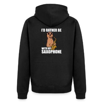 Je préfère être avec mon saxophoniste - Veste à capuche bio Premium Unisexe - noir - Dos - Nico (187cm)