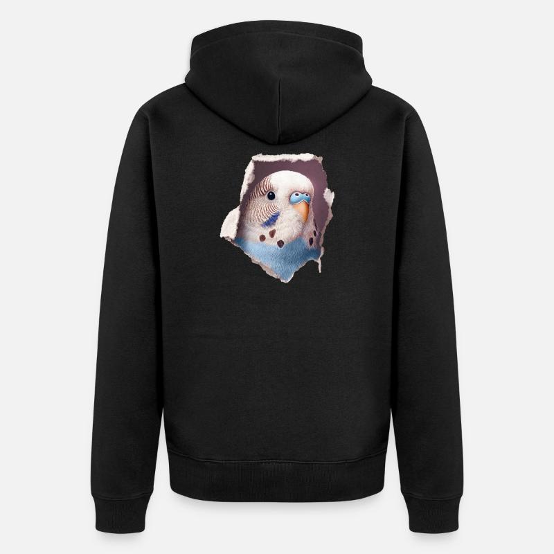 Perruche ondulée - Veste à capuche bio Premium Unisexe - noir