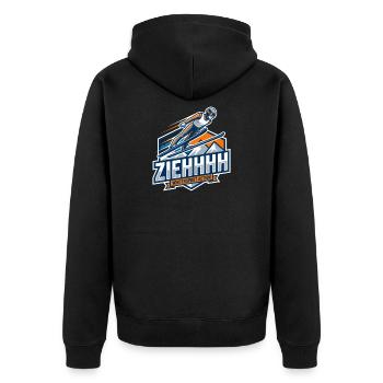 Ziehhhh ski jumping flight through the stadium - Unisex Premium Organic Zip Hoodie - black - Back - Nico (187cm)