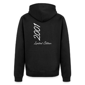 Year 2001 Limited Edition - Unisex Premium Organic Zip Hoodie - black - Back - Nico (187cm)