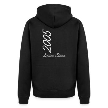 Year 2005 Limited Edition - Unisex Premium Organic Zip Hoodie - black - Back - Nico (187cm)