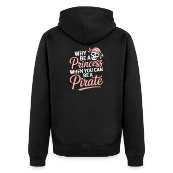Attitude de la princesse pirate - Veste à capuche bio Premium Unisexe - noir - Dos - Nico (187cm)