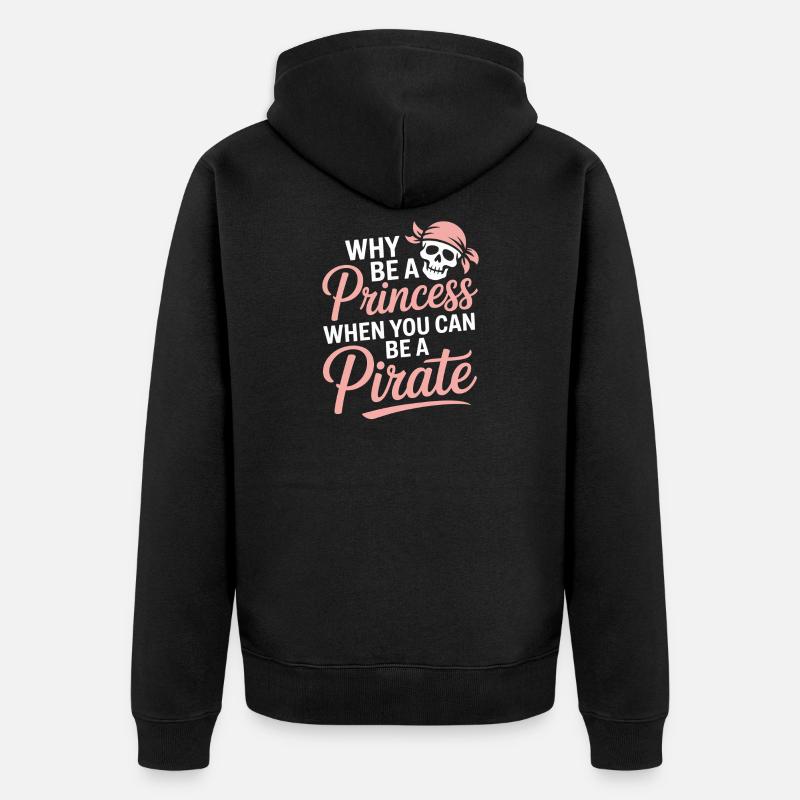 Attitude de la princesse pirate - Veste à capuche bio Premium Unisexe - noir