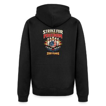 250-jähriges Amerika-Jubiläum USA-Flagge 250 Jahre - Unisex Premium Bio Zip Hoodie - Schwarz - Hinten - Nico (187cm)