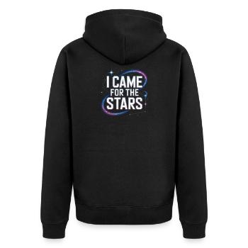 Astronom Galaxy Outerspace Universe Astronomie - Unisex Premium Bio Zip Hoodie - Schwarz - Hinten - Nico (187cm)