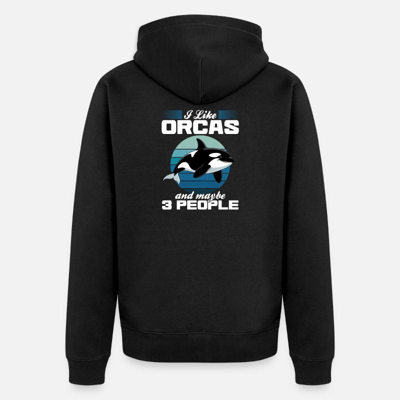 Funny Orca - Unisex Premium Bio Zip Hoodie - Schwarz