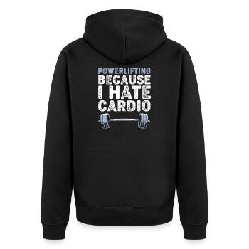 Bodybuilder Deadlift Gym Fitness Workout Dumbbell - Unisex Premium Organic Zip Hoodie - black - Back - Nico (187cm)