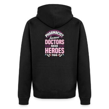 Pharmaciens Les médecins ont besoin de héros Techniciens en pharmacie - Veste à capuche bio Premium Unisexe - noir - Dos - Nico (187cm)