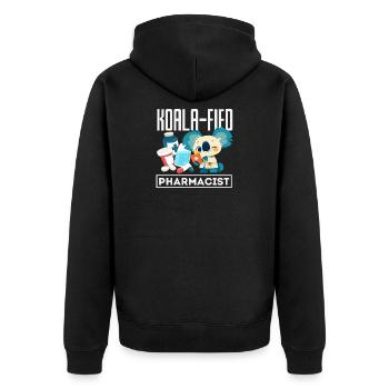 Koala Pharmacist Pharmacy Technician - Unisex Premium Organic Zip Hoodie - black - Back - Nico (187cm)