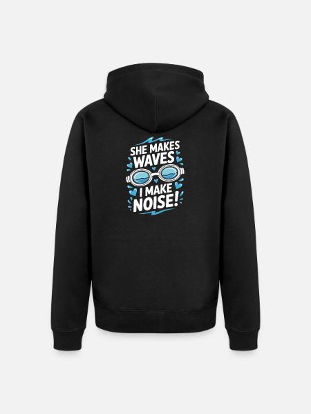 Schwimmen Sprüche Lustiges Schwimmen Geschenk - Unisex Premium Bio Zip Hoodie - Schwarz