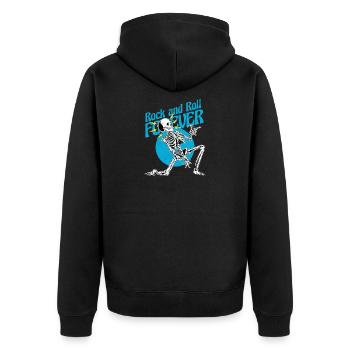 Médiator squelette – Rock and Roll Forever Metal - Veste à capuche bio Premium Unisexe - noir - Dos - Nico (187cm)