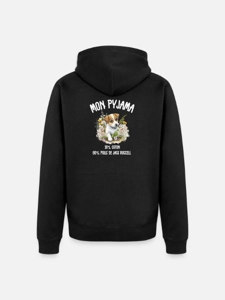 Jack Russell Hundepyjama-Humor - Unisex Premium Bio Zip Hoodie - Schwarz