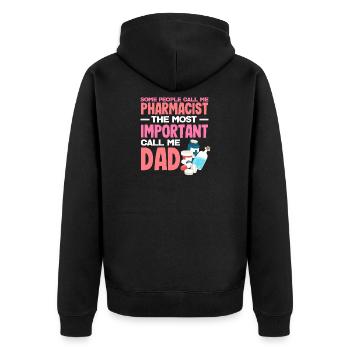 Pharmacist Father Pharmacy Technician Father Technician - Unisex Premium Organic Zip Hoodie - black - Back - Nico (187cm)