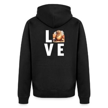 Sea Lions Sea Lion - Unisex Premium Organic Zip Hoodie - black - Back - Nico (187cm)