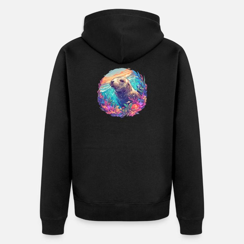 Lions de mer Lion de mer - Veste à capuche bio Premium Unisexe - noir