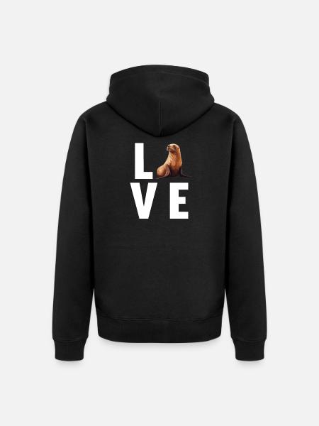 Seelöwen Seelöwe - Unisex Premium Bio Zip Hoodie - Schwarz