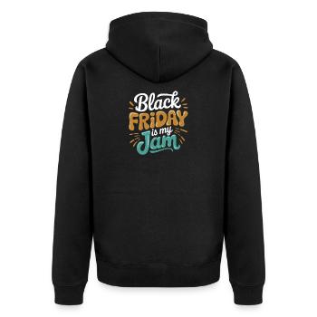 Le Black Friday est mon slogan pour - Veste à capuche bio Premium Unisexe - noir - Dos - Nico (187cm)