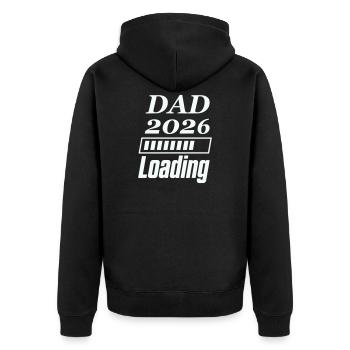 DAD 2026 Loading - Unisex Premium Bio Zip Hoodie - Schwarz - Hinten - Nico (187cm)