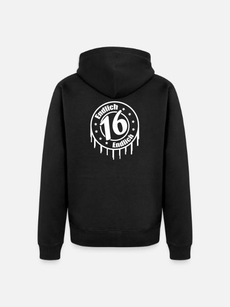 Enfin 16 ans - Veste à capuche bio Premium Unisexe - noir