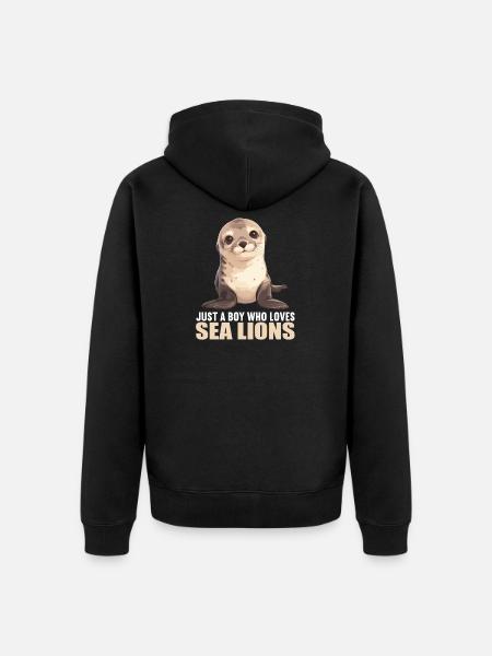 Seelöwen Seelöwe - Unisex Premium Bio Zip Hoodie - Schwarz