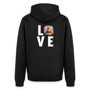 Sea Lions Sea Lion - Unisex Premium Organic Zip Hoodie - black - Back - Nico (187cm)