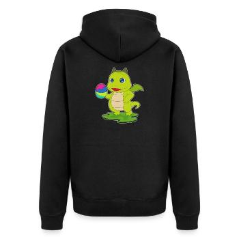 Œuf de Pâques du Dragon - Veste à capuche bio Premium Unisexe - noir - Dos - Nico (187cm)