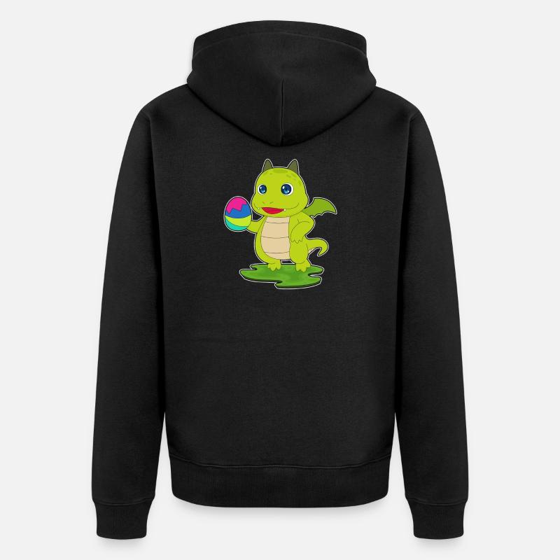 Œuf de Pâques du Dragon - Veste à capuche bio Premium Unisexe - noir