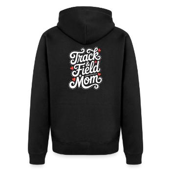 Leichtathletik Sprüche Leichtathletik Geschenk - Unisex Premium Bio Zip Hoodie - Schwarz - Hinten - Nico (187cm)