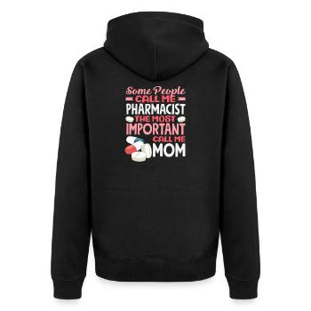 Pharmacien Maman Technicienne en pharmacie Mère - Veste à capuche bio Premium Unisexe - noir - Dos - Nico (187cm)
