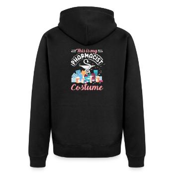 Das Ist Mein Apotheker Kostüm Pharmacy Tech - Unisex Premium Bio Zip Hoodie - Schwarz - Hinten - Nico (187cm)