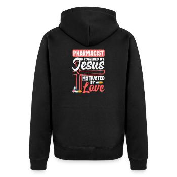 Pharmacist Jesus Christian Pharmacist - Unisex Premium Organic Zip Hoodie - black - Back - Nico (187cm)