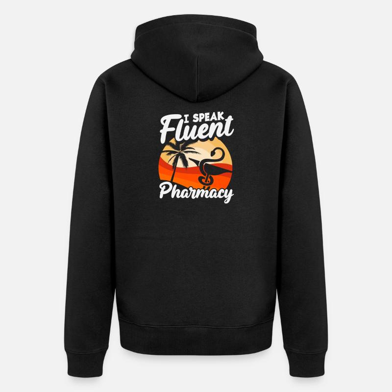 Apotheker Sprechen Fließend Pharmazietechniker - Unisex Premium Bio Zip Hoodie - Schwarz