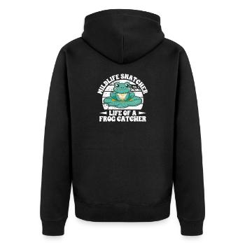 Frog Catcher Mildlife Snatcher Frog - Unisex Premium Bio Zip Hoodie - Schwarz - Hinten - Nico (187cm)