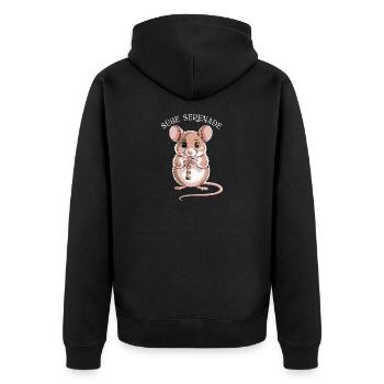 Flûte à bec - École de musique Sweet Serenade Mouse - Veste à capuche bio Premium Unisexe - noir - Dos - Nico (187cm)