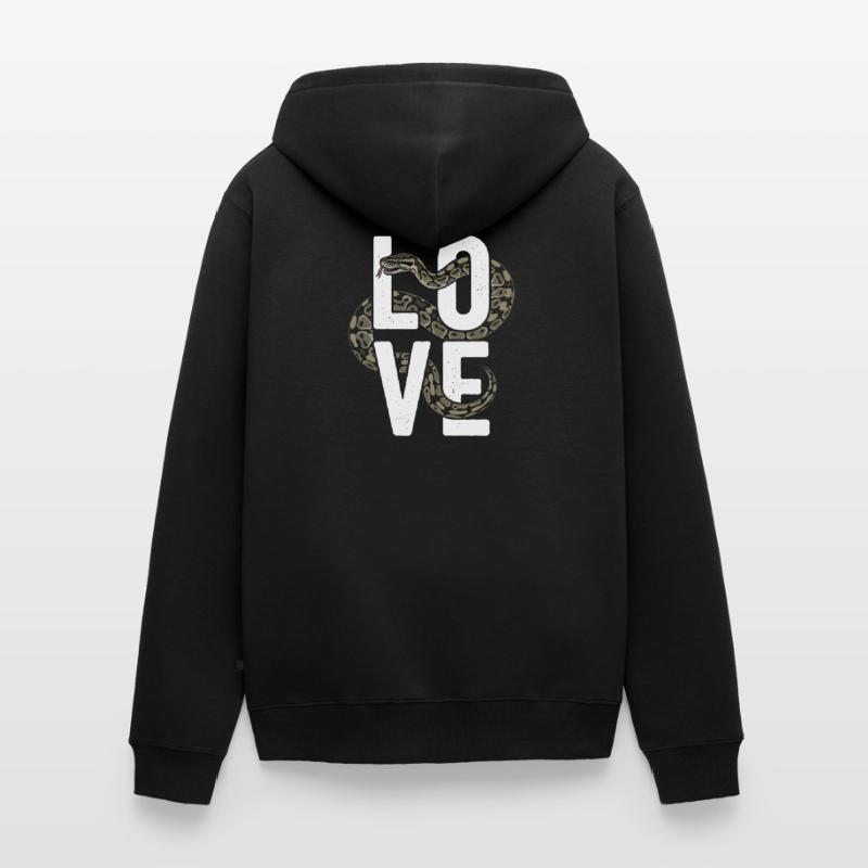 Königspython Schlangen LOVE Terrarium Python Unisex Premium Bio Zip Hoodie