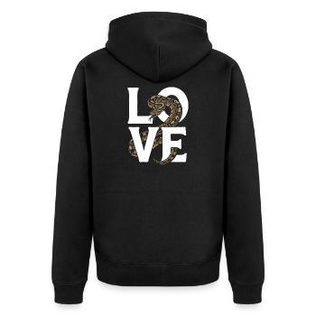 King Python Snakes LOVE Terrarium Python - Unisex Premium Organic Zip Hoodie - black - Back - Nico (187cm)