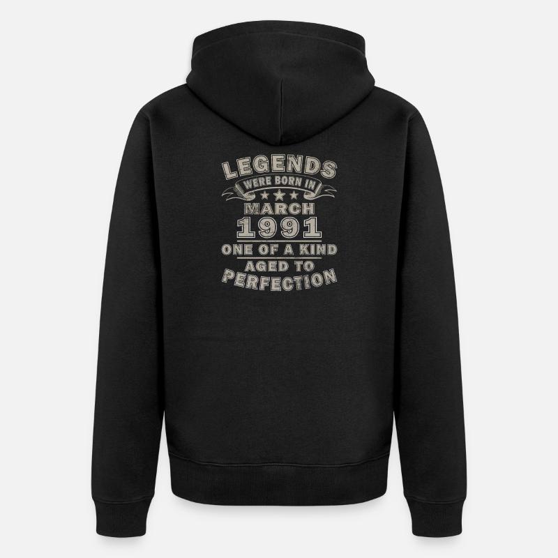 Anniversaire : mars 1991 - Veste à capuche bio Premium Unisexe - noir
