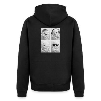Cauliflower - Unisex Premium Bio Zip Hoodie - Schwarz - Hinten - Nico (187cm)