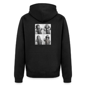 Pickle - Unisex Premium Bio Zip Hoodie - Schwarz - Hinten - Nico (187cm)