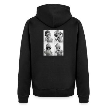 Asparagus - Unisex Premium Bio Zip Hoodie - Schwarz - Hinten - Nico (187cm)